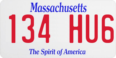 MA license plate 134HU6