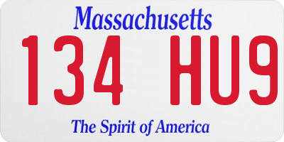 MA license plate 134HU9