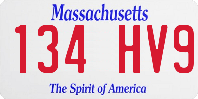 MA license plate 134HV9
