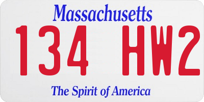 MA license plate 134HW2