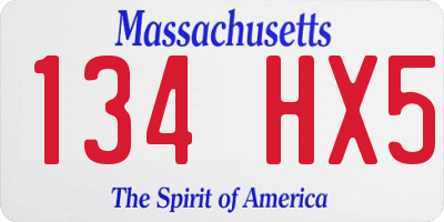 MA license plate 134HX5