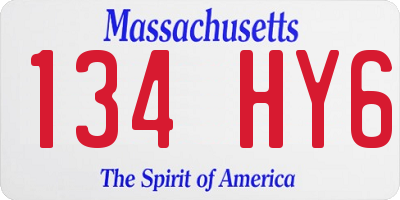 MA license plate 134HY6