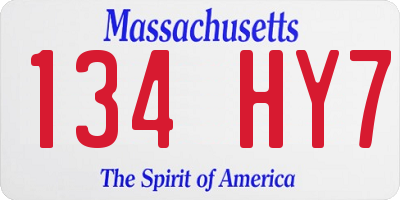MA license plate 134HY7
