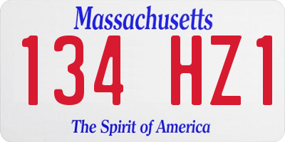 MA license plate 134HZ1