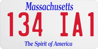 MA license plate 134IA1