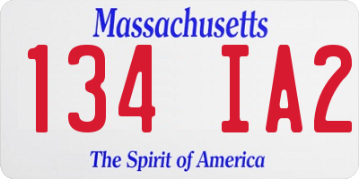 MA license plate 134IA2