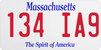 MA license plate 134IA9