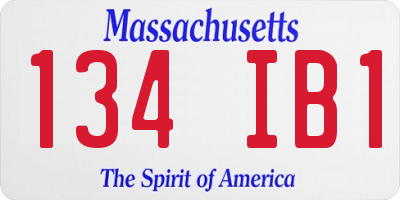 MA license plate 134IB1