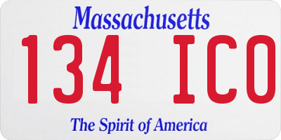 MA license plate 134IC0