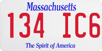 MA license plate 134IC6