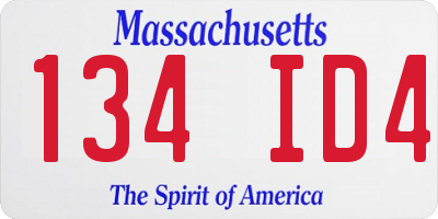 MA license plate 134ID4
