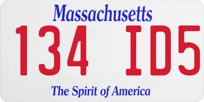 MA license plate 134ID5