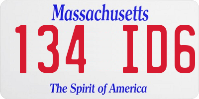 MA license plate 134ID6