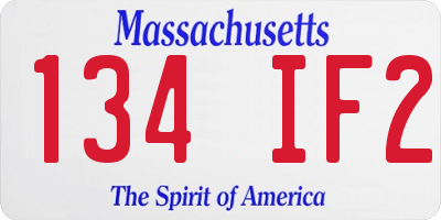 MA license plate 134IF2