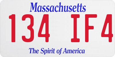 MA license plate 134IF4