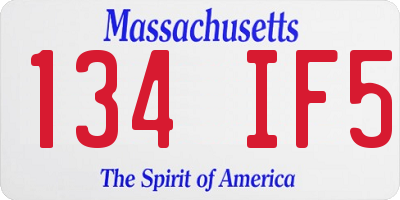 MA license plate 134IF5