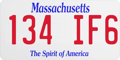 MA license plate 134IF6