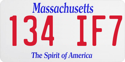 MA license plate 134IF7