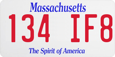 MA license plate 134IF8