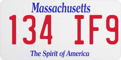 MA license plate 134IF9