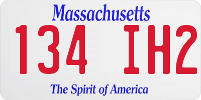 MA license plate 134IH2