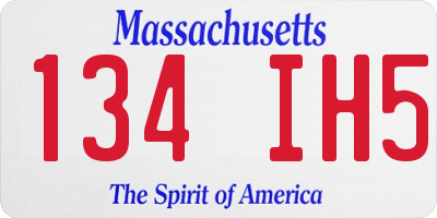 MA license plate 134IH5