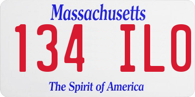 MA license plate 134IL0