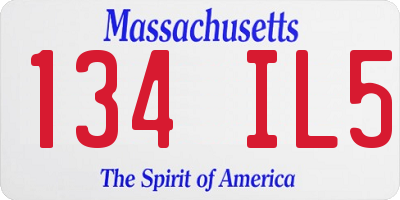 MA license plate 134IL5