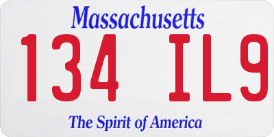 MA license plate 134IL9