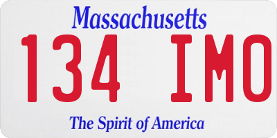 MA license plate 134IM0