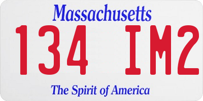 MA license plate 134IM2