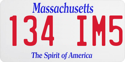MA license plate 134IM5