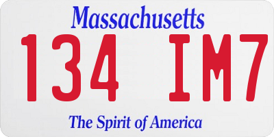 MA license plate 134IM7