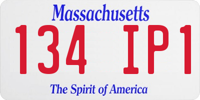 MA license plate 134IP1