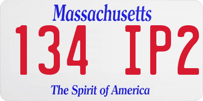 MA license plate 134IP2