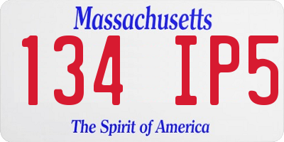 MA license plate 134IP5