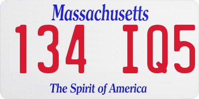MA license plate 134IQ5