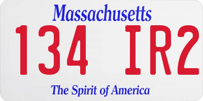 MA license plate 134IR2