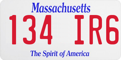 MA license plate 134IR6