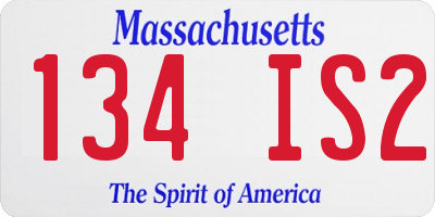 MA license plate 134IS2