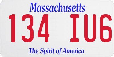 MA license plate 134IU6