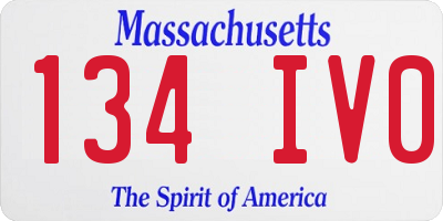 MA license plate 134IV0
