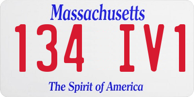 MA license plate 134IV1