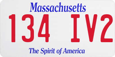 MA license plate 134IV2