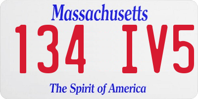 MA license plate 134IV5