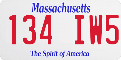MA license plate 134IW5