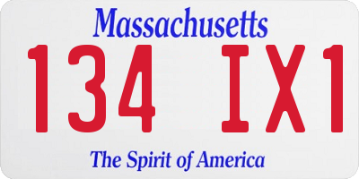 MA license plate 134IX1