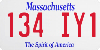 MA license plate 134IY1