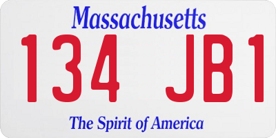 MA license plate 134JB1