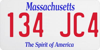 MA license plate 134JC4